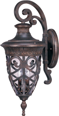 Wall Mount Outdoor Lighting Nuvo Lighting 60-2052 Aston - 3 Light Large Wall Lantern Arm Down with Seeded Glass NLGHT1064