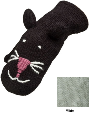 Nirvanna Designs MT CatWhite K White Cat Mittens Kids