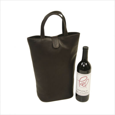2356-chc Doulbe Wine Tote - Chocolate