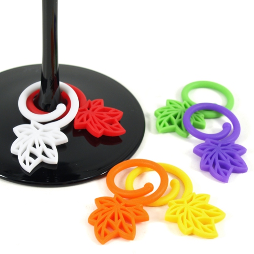 Prodyne WC3L Set of 6 Leaves Soft Wine Glass Charms Pack of 36