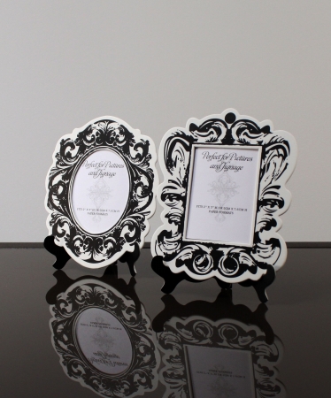Wedding Star 914110 Baroque Paper Frames with Table Easels Small Small Black and
