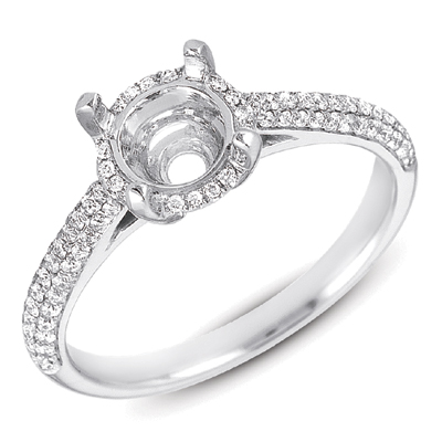 S. Kashi and Sons EN71575WG White Gold Pave Engagement Ring 14KW Size 7