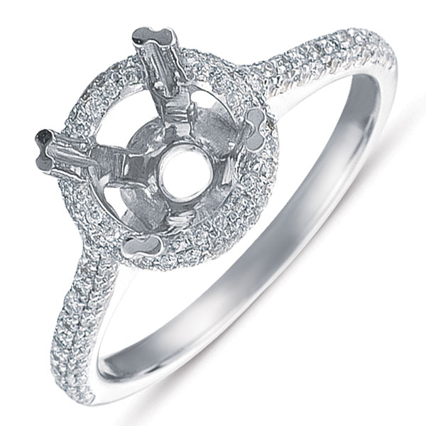 S. Kashi and Sons EN7227WG White Gold Pave Engagement Ring 14KW Size 7