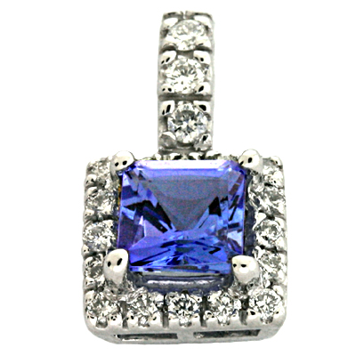 S. Kashi Sons P3069TWG Tanzanite and Diamond Pendant 14KW tanzanite pendant