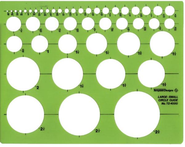 Alvin&co Td4000 Template Circle Guide Circles From 1/16" To 2-3/4"