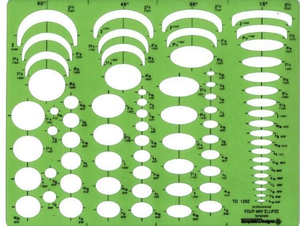 Alvin&co 1262i 4 In 1 Ellipse Drawing Template