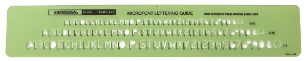 Alvin&co 965r Microfront Guide Vertical Letters And Numbers Template