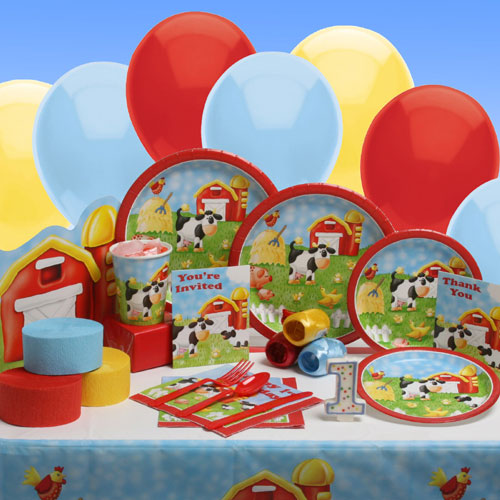 Buy Seasons 30571 On The Farm 1st Birthday Deluxe Party Kit - paper plastic wax latex
