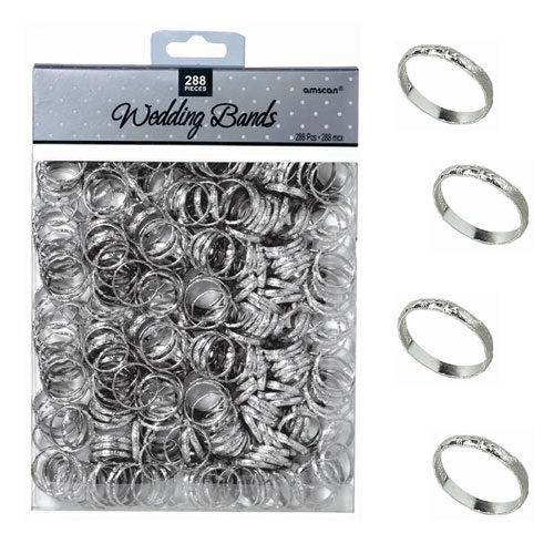 Amscan 36325 Silver Wedding Band Favors 288 count - metal 