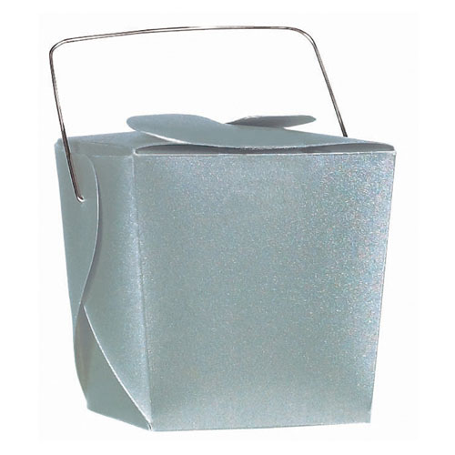 Amscan 36341 Silver Favor Pails 12 count - cardboard metal