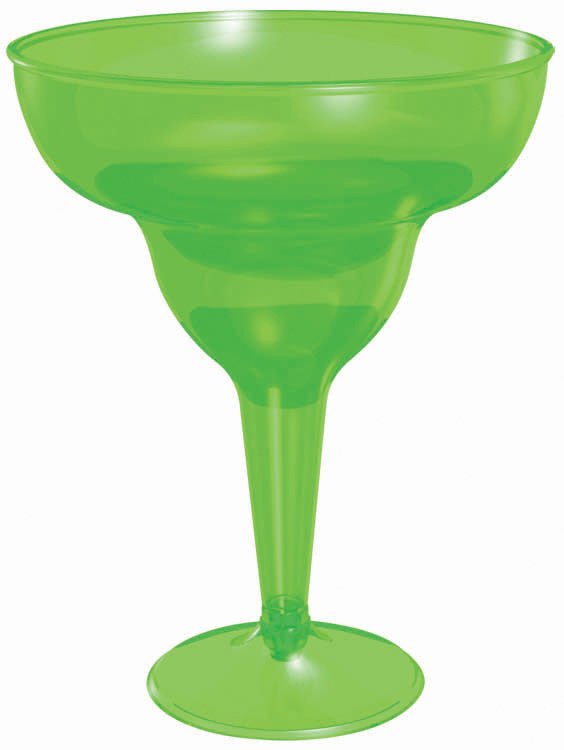 Amscan 35603 Green Plastic 8 oz. Margarita Glasses 20 count  plastic
