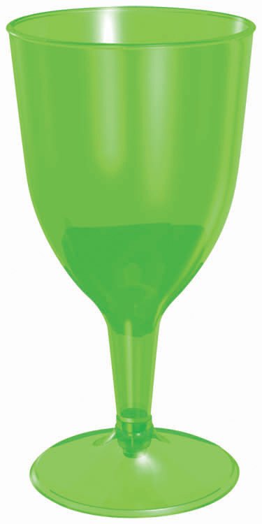 Amscan 35605 Green Plastic 8 oz. Wine Glasses 20 count - plastic