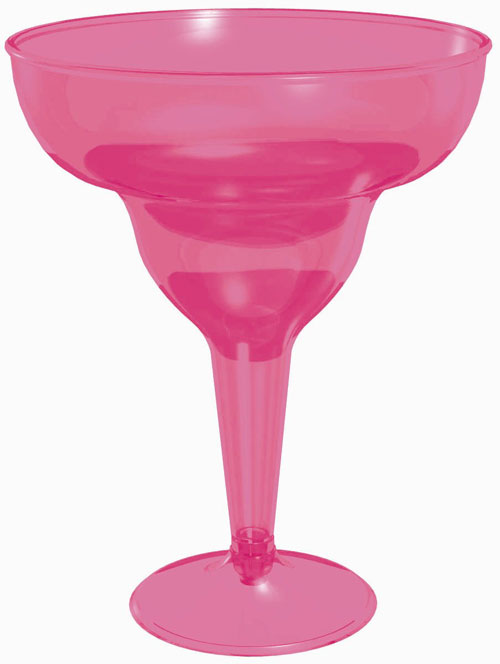 Amscan 35588 Hot Pink Plastic 8 oz. Margarita Glasses 20 count  plastic