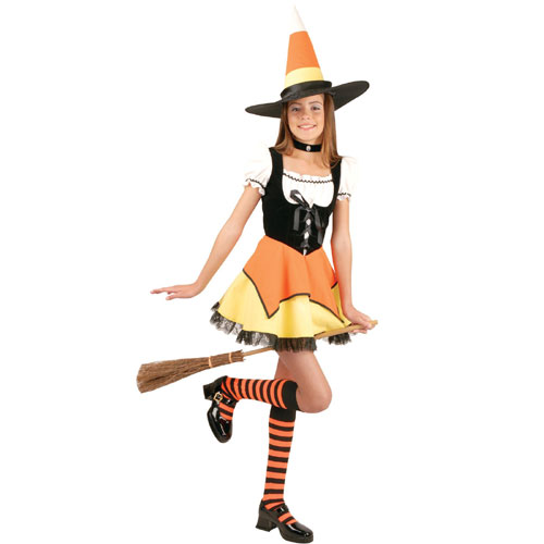 Charades Costumes 34221 Candy Corn Witch Child Costume Size X-Large- Size 12-14 Preteen