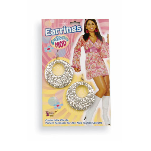 Forum Novelties Inc 33799 Silver Glitter Earrings
