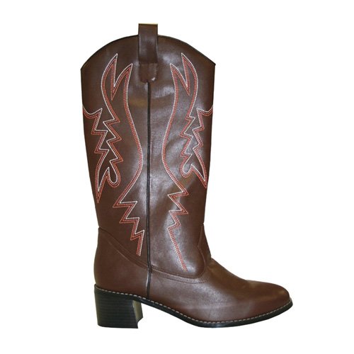 PLEASER 34401 Cowboy Boots - Brown Adult Size Medium 10-11