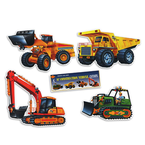 Beistle Company 22169 Construction Vehicle Cutouts 16 4 count