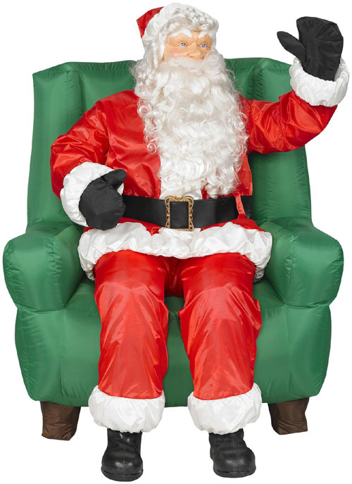 Gemmy 29330 5 Animated Airblown Realistic Sitting Santa