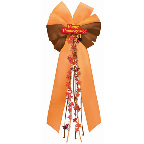 Amscan 35716 Happy Thanksgiving Bow with Tinsel