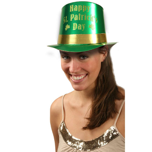 Amscan 29875 St. Patrick s Green Foil Top Hat with Gold Glitter