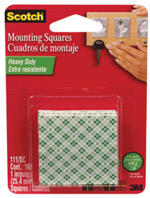 Scotch Foam Mounting Square 2x2in Permanent 111-LRG Pack Of 6