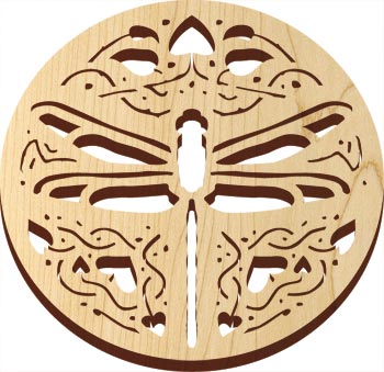 Maple Landmark 66408 TRIVET - NATURAL- DRAGONFLY