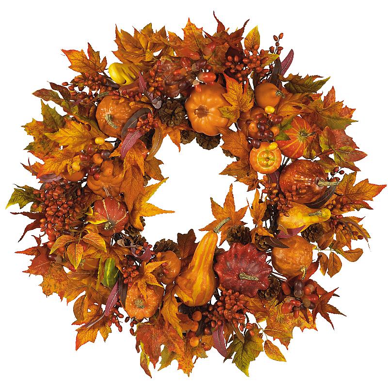 Nearly Natural 4648 28 inch Harvest Wreath Fall