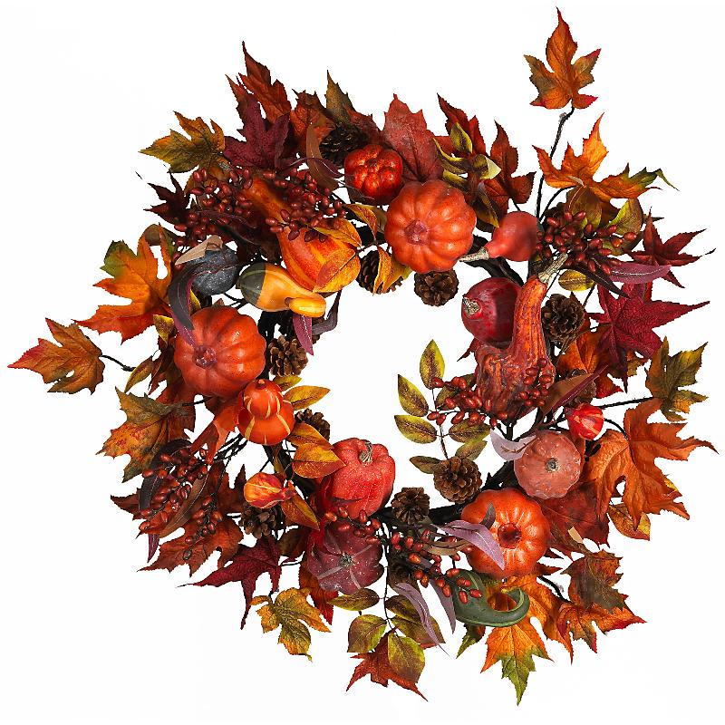 Nearly Natural 4662 22 inch Harvest Wreath Fall