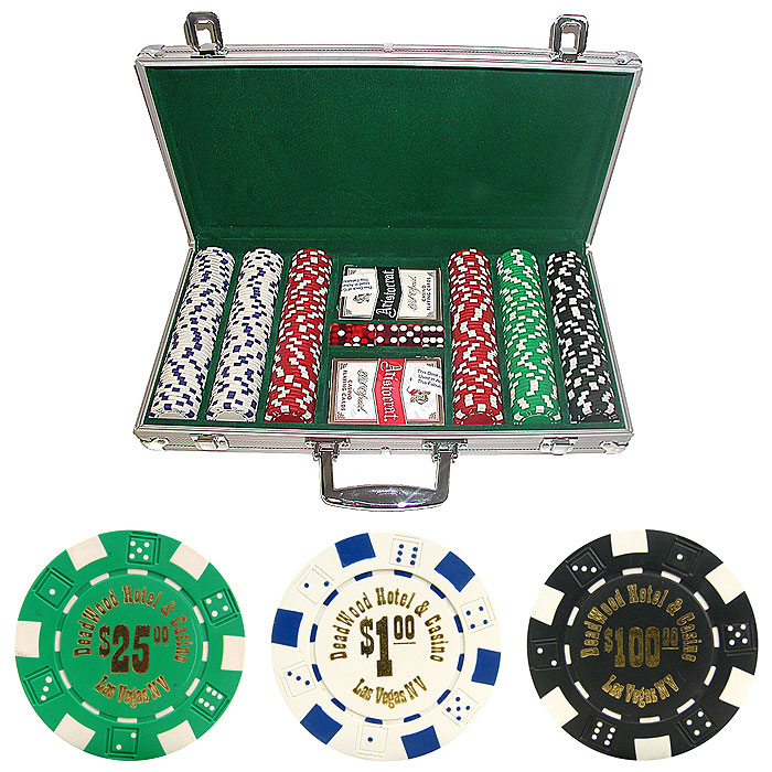 300 Deadwood Casino 11.5 Gram Poker Chips in ALUM Case
