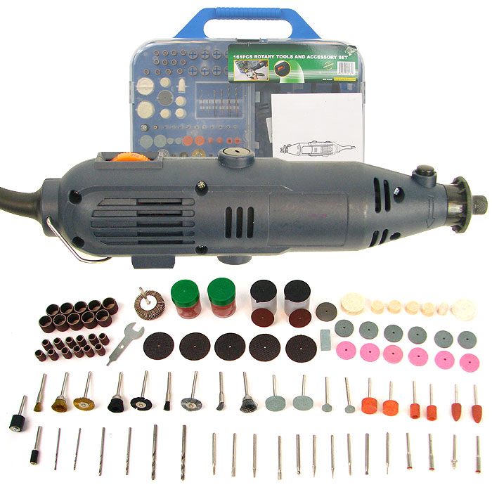 161 Piece Rotary Tool Set  Grinds Drills Polishes  Sands