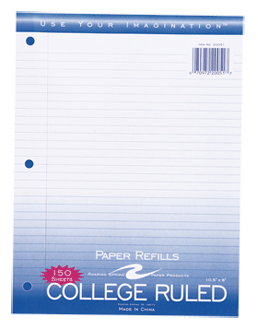 Roaring Spring Filler Paper 8x10.5 150 Sht College Margin 20051 Pack Of 24