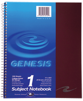 Roaring Spring Genesis Wirebound Notebook Asst 11x9 100 Sht 1 Subject 1 Pocket 13112 Pack Of 12