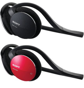 Sony Behind-the-Head Headphones Black Red MDR-G55LPBR