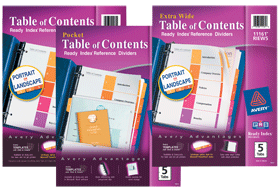 Avery Ready Index Table of Contents Dividers Multi 5 Tab 11131 Pack Of 36