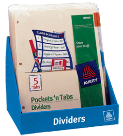 Avery Insertable Pockets N Tabs Buff w Multi Tabs 5 Tab 81009 Pack Of 12