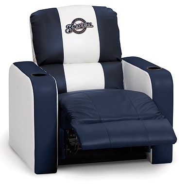 DreamSeat 1690-47 Milwaukee Brewers MLB Leather Recliner