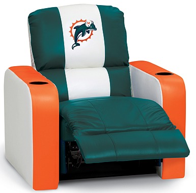 DreamSeat 479047 Miami Dolphins NFL Leather Recliner