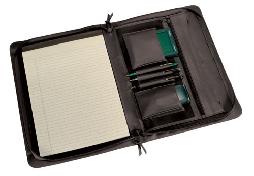 Royce Leather 306-BLACK-5 Executive Zip Around Padfolio - Black Royce Leather 306-BLACK-5 Executive Zip Around Padfolio - Black