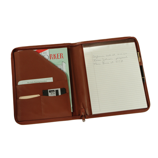 Royce Leather 746-BLACK-5 Zip Around Writing Padfolio - Black Royce Leather 746-BLACK-5 Zip Around Writing Padfolio - Black
