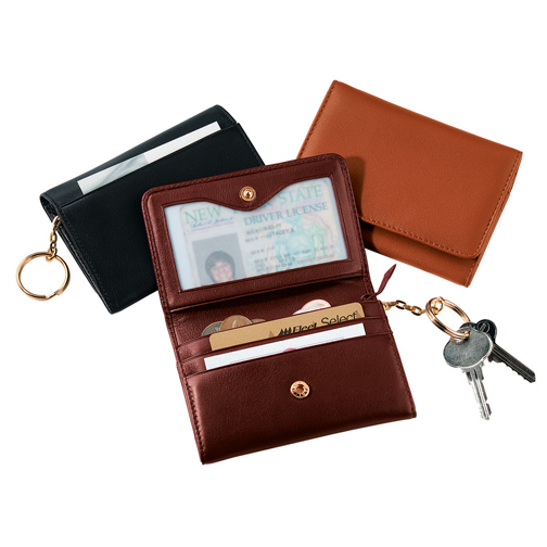 Royce Leather 617-BLACK-5 Wallet With Removable Key Ring - Black