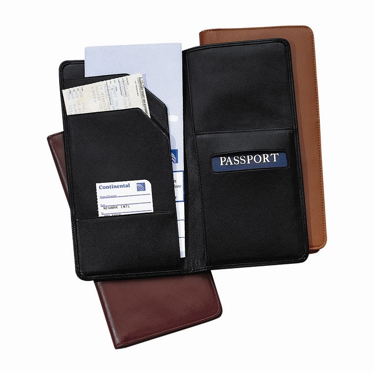 Royce Leather 212-BLUE-5 Oversized Airline Ticket and Passport Holder - Blue