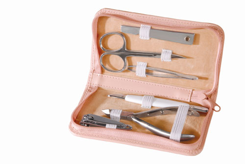 Royce Leather 551-CP-6 Travel and Grooming Kit - Carnation Pink