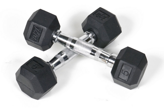 J Fit 20-6505-2 Rubber Dumbbells 5lb Pair