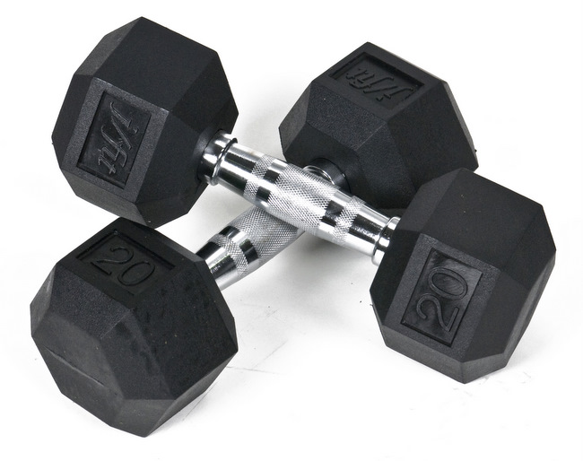 J Fit 20-6520-2 Rubber Dumbbells 20lb - Pair