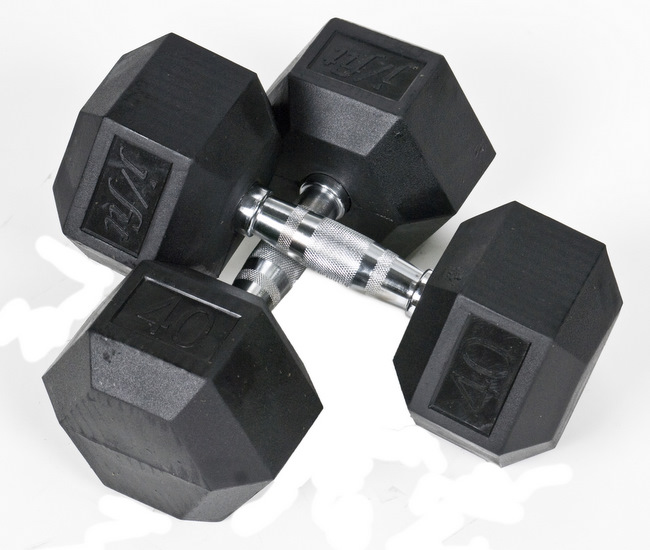 J Fit 20-6540-2 Rubber Dumbbells 40lb - Pair