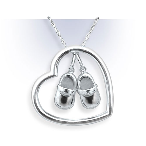Solstice Design Studio HSB-N Sterling Silver Heart-n-Sole Necklace with 16 Inch Chain by Solstice Design Studio