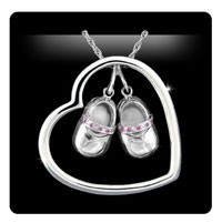 Solstice Design Studio HSD-SPN 14k White Gold .12 ct tw Pink Sapphire Heart-n-Sole... by Solstice Design Studio