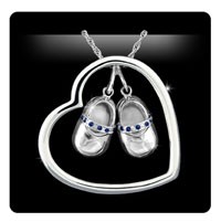 Solstice Design Studio HSD-SBN 14k White Gold .12 ct tw Blue Sapphire Heart-n-Sole... by Solstice Design Studio