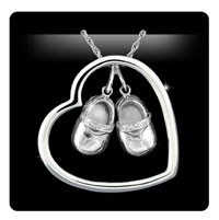 Solstice Design Studio HSD-SDN 14k White Gold .07 ct tw Diamond Heart-n-Sole Necklace with... by Solstice Design Studio