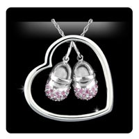 Solstice Design Studio HSD-TPN 14k White Gold .58 ct wt Pink Sapphire Heart-n-Sole... by Solstice Design Studio